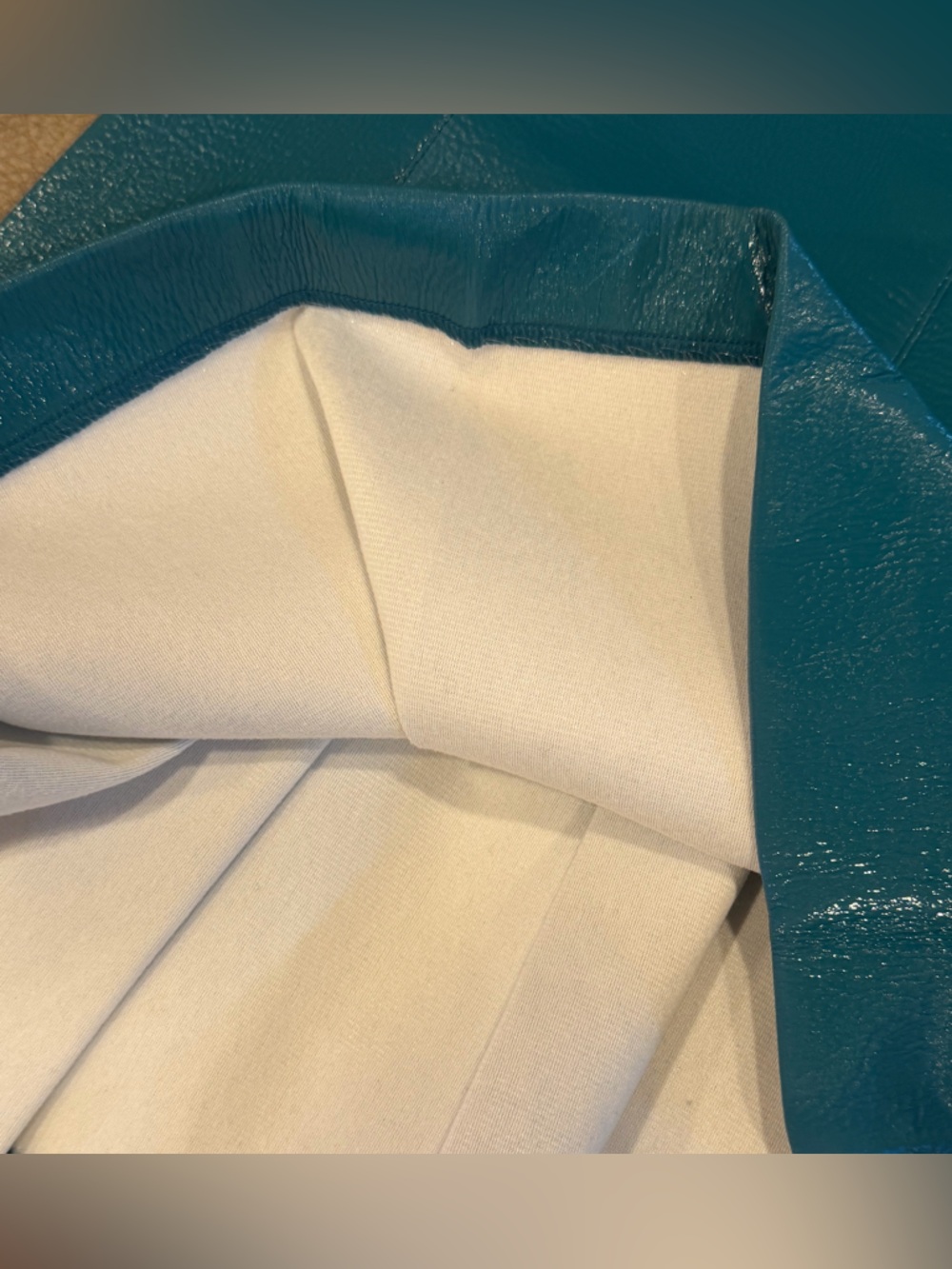 TURQUOISE VINYL: STEFANEL SKIRT NWT - Picture 11 of 12